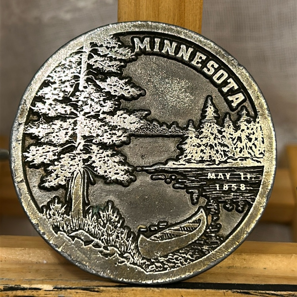 Lewis Buckle Co 1974 Vintage Minnesota belt buckle